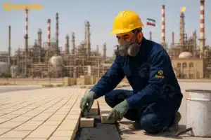 عکس پوشش ملات فوران برای صنایع پتروشیمی و پالایشگاه