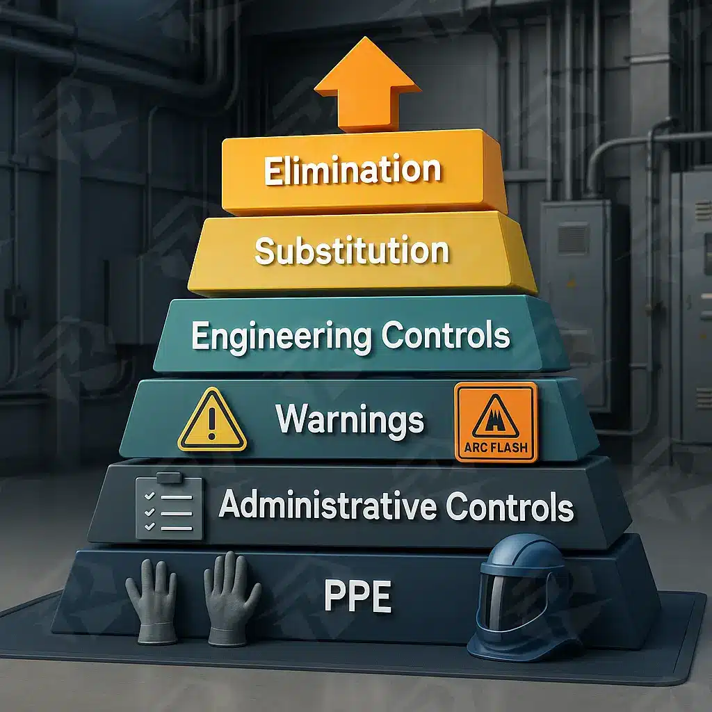 عکس نمودار سلسله مراتب شش‌گانه کنترل ریسک الکتریکی