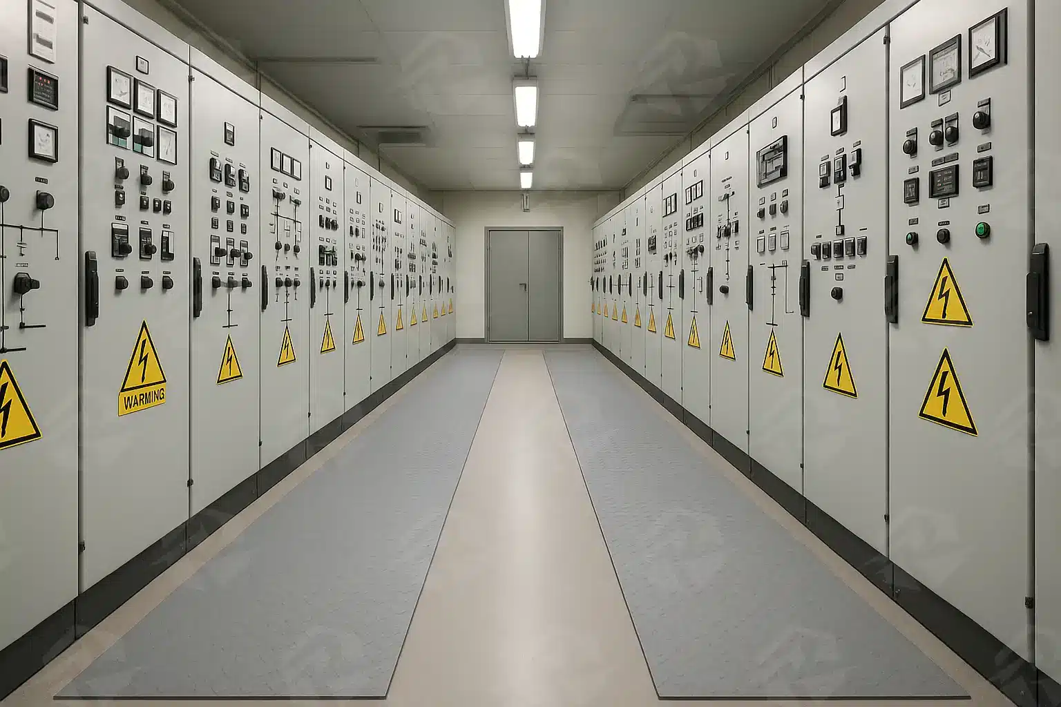 عکس استفاده از کفپوش عایق برق در اتاق کنترل برق