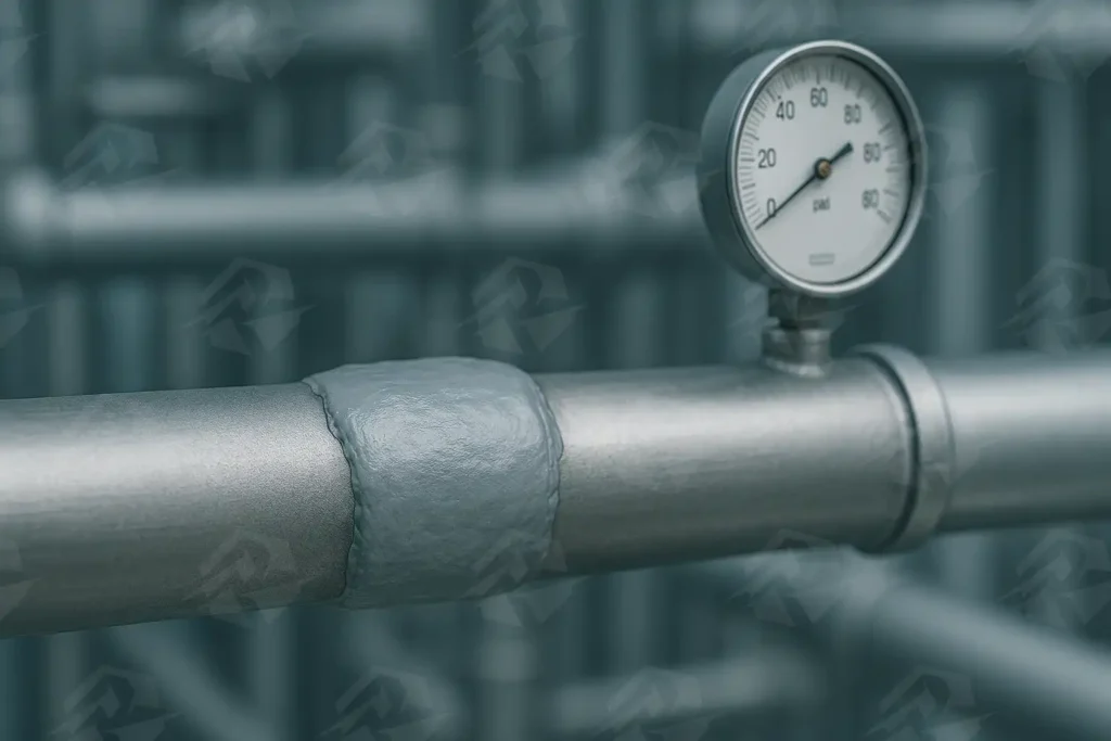 عکس آب بندی نشتی لوله با بتونه اپوکسی فلزی