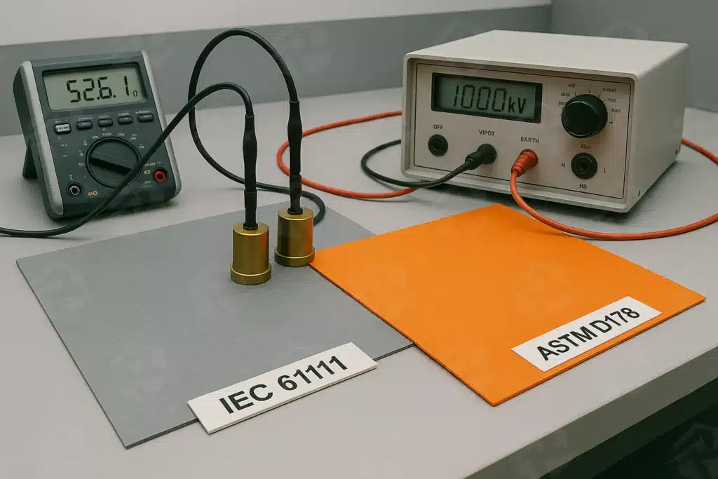 عکس تست ولتاژ کفپوش عایق برق IEC 61111 و ASTM D178