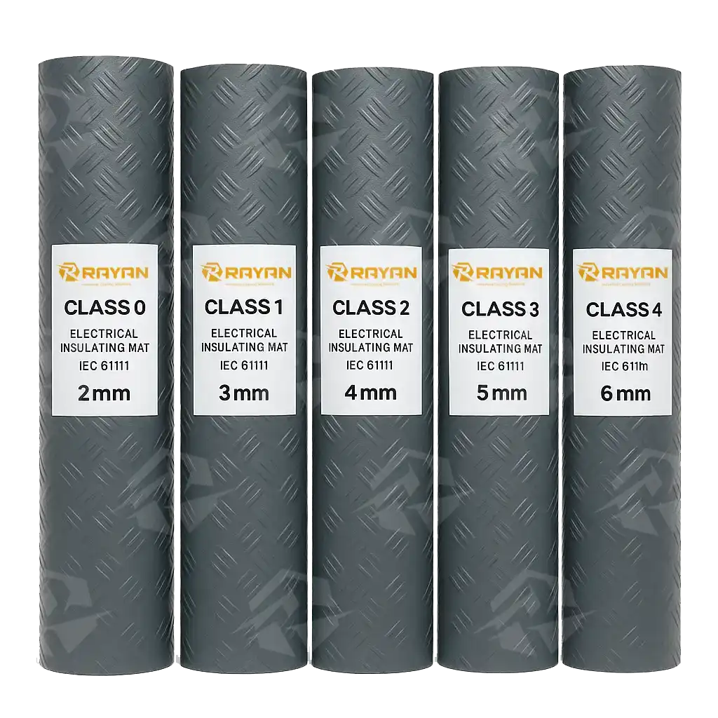 عکس رول های فرش عایق برق در کلاس بندی های مختلف بر اساس IEC 61111