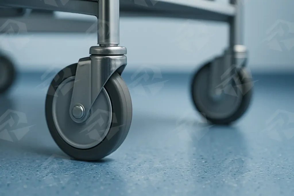 عکس چرخ برانکارد روی کفپوش آنتی‌باکتریال