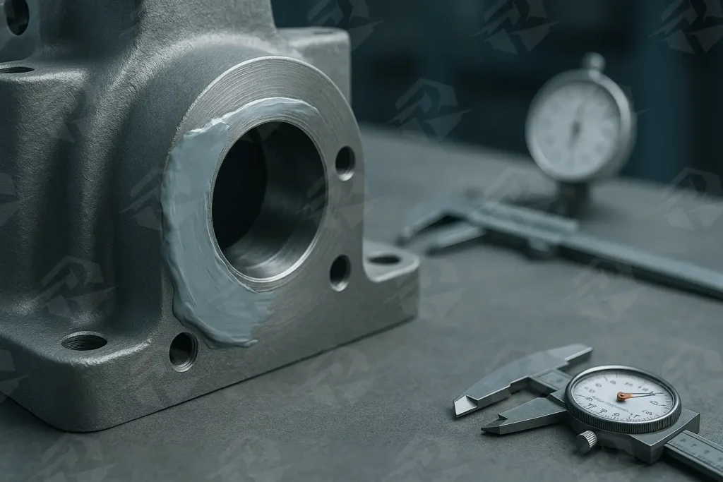 عکس ترمیم قطعات با استفاده از بتونه اپوکسی فلزی