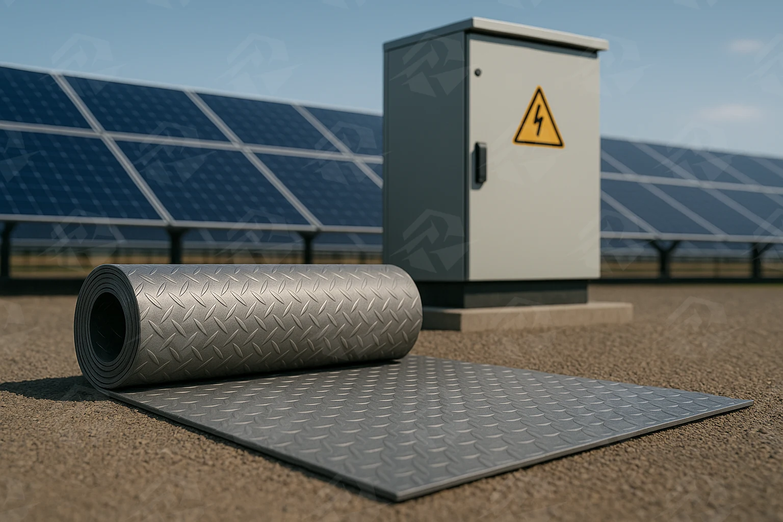 عکس فرش عایق برق در نیروگاه خورشیدی