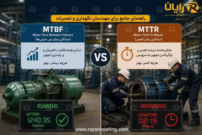 غکس تفاوت شاخص های MTBF و MTTR